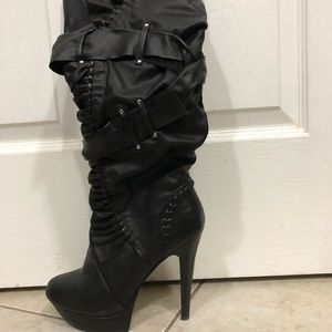 Black platform boots